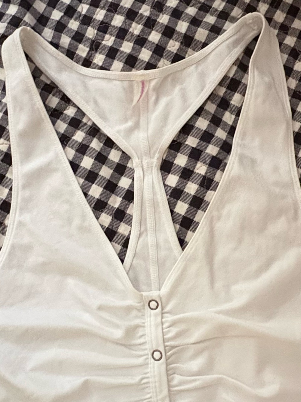 FP Movement by Free People White Ruched Button-Front Tank - Picture 2 of 10